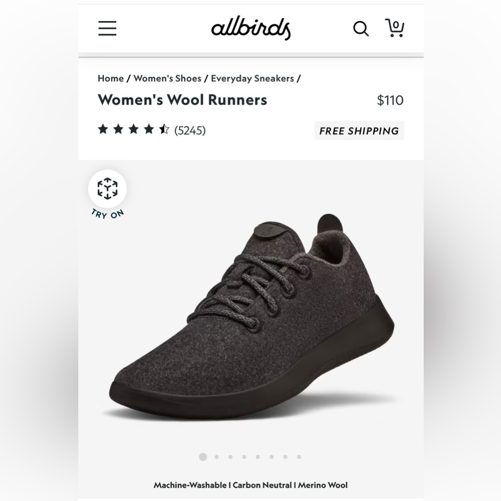 Allbird Wool Runners Unisex, (M7) (W9)